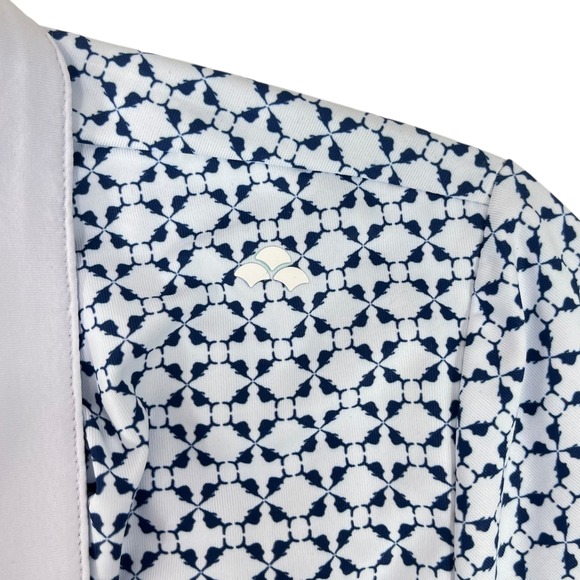 Scales Women's Medium Nautrical Sail Polo Blue/Navy Stretchy‎ Golf Fishing Top - Picture 7 of 9